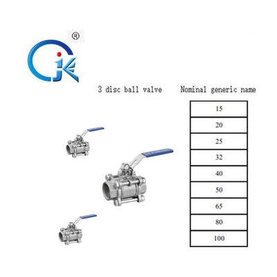 Pollice sanitario femminile del filo 1/2 del filo BSP NPT della valvola a sfera 2pc di acciaio inossidabile SS304